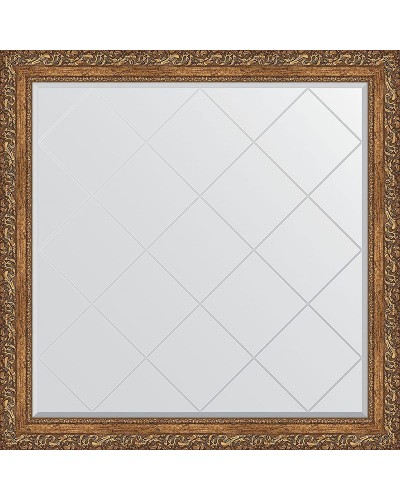 Зеркало Evoform Exclusive-G 105х105 BY 4443 с гравировкой в багетной раме - Виньетка бронзовая 85 мм