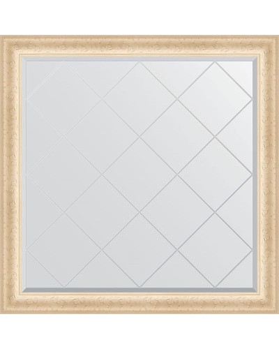 Зеркало Evoform Exclusive-G 105х105 BY 4441 с гравировкой в багетной раме - Старый гипс 82 мм