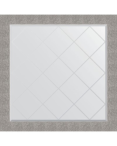 Зеркало Evoform Exclusive-G 106х106 BY 4453 с гравировкой в багетной раме - Чеканка серебряная 90 мм