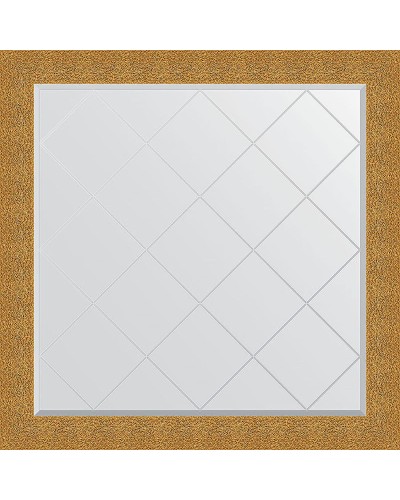 Зеркало Evoform Exclusive-G 106х106 BY 4452 с гравировкой в багетной раме - Чеканка золотая 90 мм