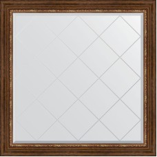Зеркало Evoform Exclusive-G 106х106 BY 4449 с гравировкой в багетной раме - Римская бронза 88 мм