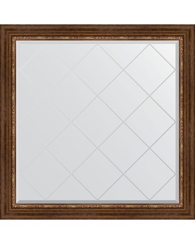 Зеркало Evoform Exclusive-G 106х106 BY 4449 с гравировкой в багетной раме - Римская бронза 88 мм