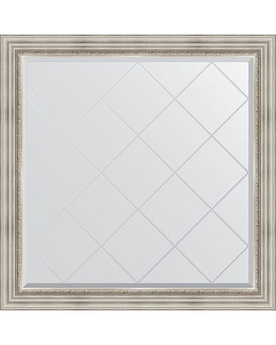 Зеркало Evoform Exclusive-G 106х106 BY 4448 с гравировкой в багетной раме - Римское серебро 88 мм