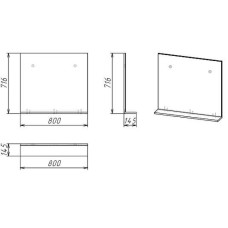 Зеркало Grossman Эдванс 80 208007 Цемент светлый