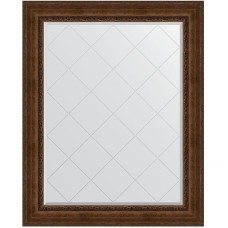 Зеркало Evoform Exclusive-G 127х102 BY 4386 с гравировкой в багетной раме - Состаренная бронза с орнаментом 120 мм