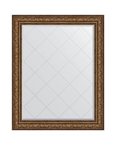 Зеркало Evoform Exclusive-G 125х100 BY 4384 с гравировкой в багетной раме - Виньетка состаренная бронза 109 мм