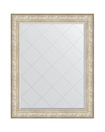 Зеркало Evoform Exclusive-G 125х100 BY 4383 с гравировкой в багетной раме - Виньетка серебро 109 мм