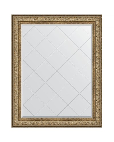 Зеркало Evoform Exclusive-G 125х100 BY 4382 с гравировкой в багетной раме - Виньетка античная бронза 109 мм