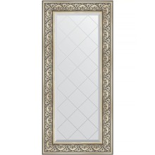 Зеркало Evoform Exclusive-G 130х60 BY 4080 с гравировкой в багетной раме - Барокко серебро 106 мм