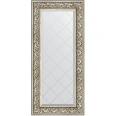 Зеркало Evoform Exclusive-G 130х60 BY 4080 с гравировкой в багетной раме - Барокко серебро 106 мм