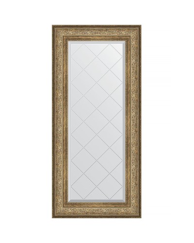 Зеркало Evoform Exclusive-G 130х60 BY 4081 с гравировкой в багетной раме - Виньетка античная бронза 109 мм