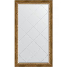 Зеркало Evoform Exclusive-G 128х73 BY 4219 с гравировкой в багетной раме - Состаренная бронза с плетением 70 мм