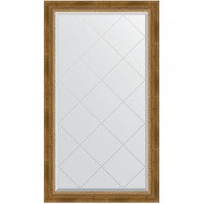 Зеркало Evoform Exclusive-G 128х73 BY 4219 с гравировкой в багетной раме - Состаренная бронза с плетением 70 мм