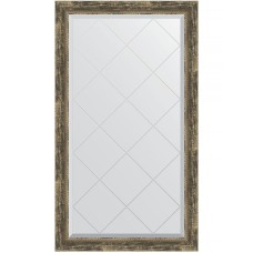 Зеркало Evoform Exclusive-G 128х73 BY 4221 с гравировкой в багетной раме - Старое дерево с плетением 70 мм