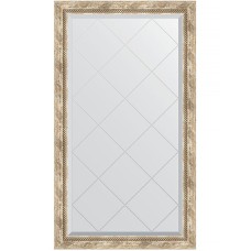 Зеркало Evoform Exclusive-G 128х73 BY 4220 с гравировкой в багетной раме - Прованс с плетением 70 мм