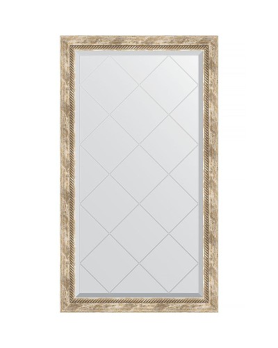 Зеркало Evoform Exclusive-G 128х73 BY 4220 с гравировкой в багетной раме - Прованс с плетением 70 мм