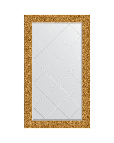 Зеркало Evoform Exclusive-G 131х76 BY 4237 с гравировкой в багетной раме - Чеканка золотая 90 мм