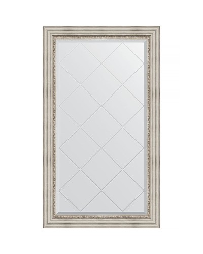 Зеркало Evoform Exclusive-G 131х76 BY 4233 с гравировкой в багетной раме - Римское серебро 88 мм