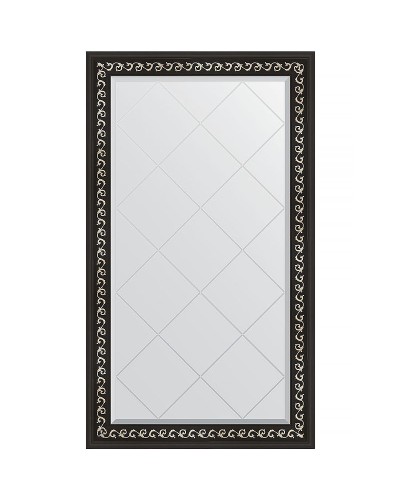 Зеркало Evoform Exclusive-G 129х75 BY 4225 с гравировкой в багетной раме - Черный ардеко 81 мм