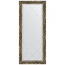 Зеркало Evoform Exclusive-G 123х53 BY 4049 с гравировкой в багетной раме - Старое дерево с плетением 70 мм