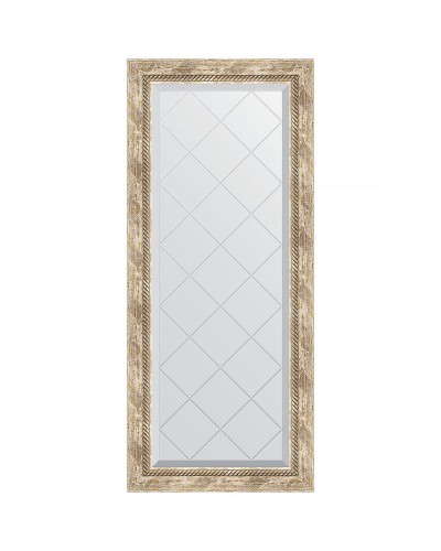 Зеркало Evoform Exclusive-G 123х53 BY 4048 с гравировкой в багетной раме - Прованс с плетением 70 мм