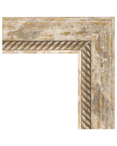 Зеркало Evoform Exclusive-G 123х53 BY 4048 с гравировкой в багетной раме - Прованс с плетением 70 мм