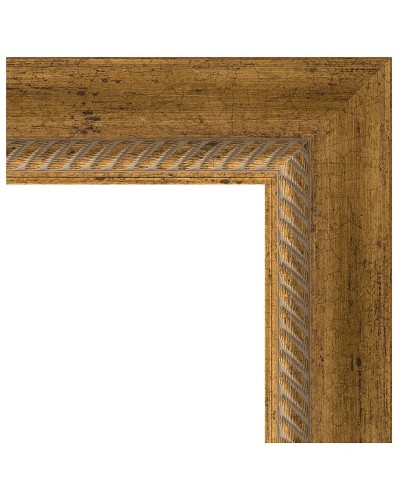 Зеркало Evoform Exclusive-G 123х53 BY 4047 с гравировкой в багетной раме - Состаренная бронза с плетением 70 мм