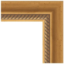 Зеркало Evoform Exclusive-G 123х53 BY 4045 с гравировкой в багетной раме - Состаренное золото с плетением 70 мм