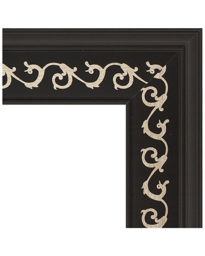 Зеркало Evoform Exclusive-G 124х55 BY 4053 с гравировкой в багетной раме - Черный ардеко 81 мм