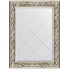 Зеркало Evoform Exclusive-G 107х80 BY 4209 с гравировкой в багетной раме - Барокко серебро 106 мм