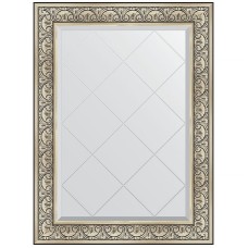 Зеркало Evoform Exclusive-G 107х80 BY 4209 с гравировкой в багетной раме - Барокко серебро 106 мм