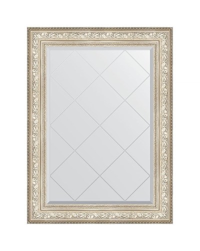 Зеркало Evoform Exclusive-G 108х80 BY 4211 с гравировкой в багетной раме - Виньетка серебро 109 мм