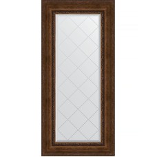 Зеркало Evoform Exclusive-G 132х62 BY 4085 с гравировкой в багетной раме - Состаренная бронза с орнаментом 120 мм