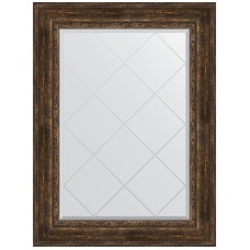 Зеркало Evoform Exclusive-G 110х82 BY 4215 с гравировкой в багетной раме - Состаренное дерево с орнаментом 120 мм