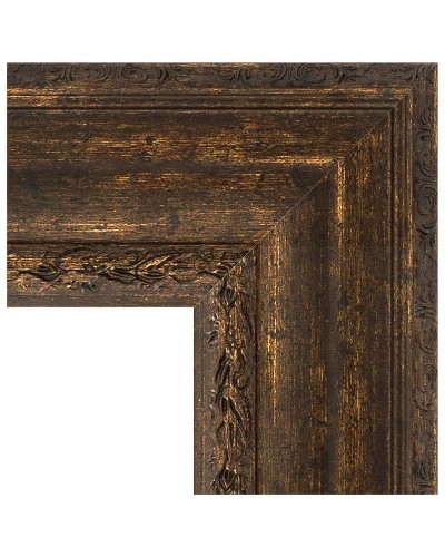 Зеркало Evoform Exclusive-G 110х82 BY 4215 с гравировкой в багетной раме - Состаренное дерево с орнаментом 120 мм