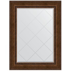 Зеркало Evoform Exclusive-G 110х82 BY 4214 с гравировкой в багетной раме - Состаренная бронза с орнаментом 120 мм