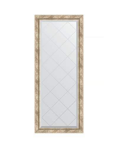 Зеркало Evoform Exclusive-G 153х63 BY 4134 с гравировкой в багетной раме - Прованс с плетением 70 мм