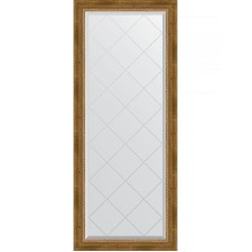 Зеркало Evoform Exclusive-G 153х63 BY 4133 с гравировкой в багетной раме - Состаренная бронза с плетением 70 мм