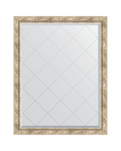 Зеркало Evoform Exclusive-G 118х93 BY 4349 с гравировкой в багетной раме - Прованс с плетением 70 мм