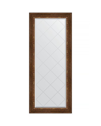 Зеркало Evoform Exclusive-G 156х66 BY 4148 с гравировкой в багетной раме - Римская бронза 88 мм