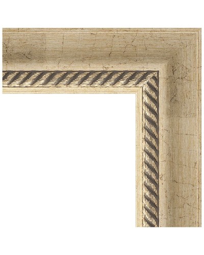 Зеркало Evoform Exclusive-G 118х93 BY 4347 с гравировкой в багетной раме - Состаренное серебро с плетением 70 мм