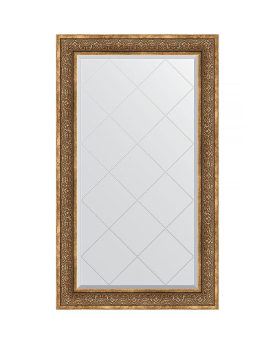 Зеркало Evoform Exclusive-G 134х79 BY 4249 с гравировкой в багетной раме - Вензель бронзовый 101 мм