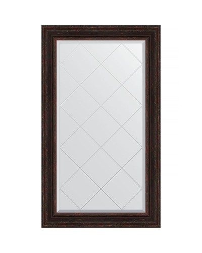 Зеркало Evoform Exclusive-G 134х79 BY 4248 с гравировкой в багетной раме - Темный прованс 99 мм