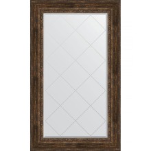 Зеркало Evoform Exclusive-G 137х82 BY 4258 с гравировкой в багетной раме - Состаренное дерево с орнаментом 120 мм