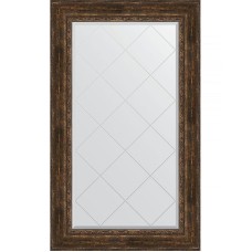 Зеркало Evoform Exclusive-G 137х82 BY 4258 с гравировкой в багетной раме - Состаренное дерево с орнаментом 120 мм