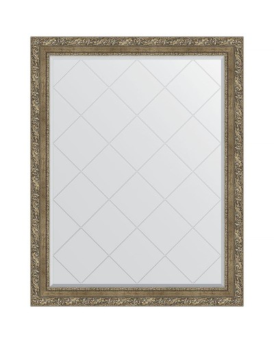 Зеркало Evoform Exclusive-G 120х95 BY 4360 с гравировкой в багетной раме - Виньетка античная латунь 85 мм