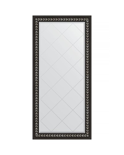 Зеркало Evoform Exclusive-G 157х75 BY 4268 с гравировкой в багетной раме - Черный ардеко 81 мм
