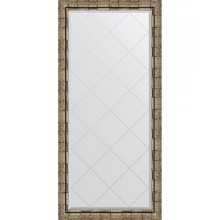 Зеркало Evoform Exclusive-G 135х73 BY 4265 с гравировкой в багетной раме - Серебряный бамбук 73 мм