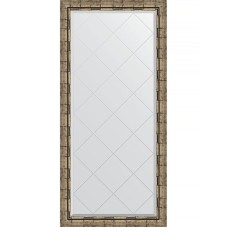 Зеркало Evoform Exclusive-G 135х73 BY 4265 с гравировкой в багетной раме - Серебряный бамбук 73 мм