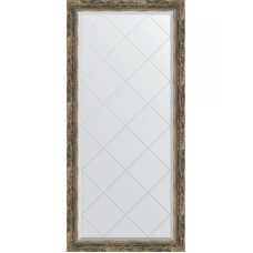 Зеркало Evoform Exclusive-G 135х73 BY 4264 с гравировкой в багетной раме - Старое дерево с плетением 70 мм